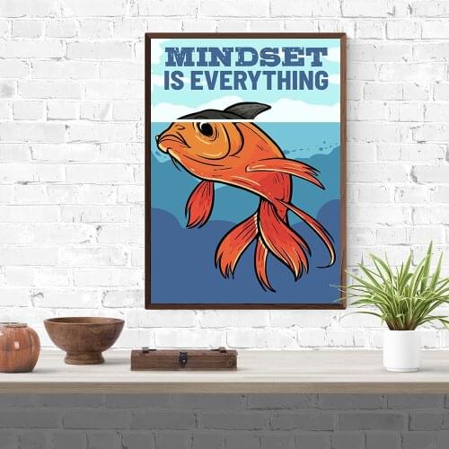 HD Prints Canvas Wall Artwork Painting Modular Pictures Home Decoration Mindset Is Everything Poster Living Room No Framework