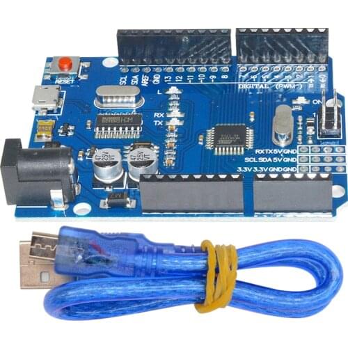 Cool Version UNO R3 CH340G CH340 G MEGA328P ATMEGA328 ATMEGA328P AU Board Compatible Micro USB With Cable DIY Kit