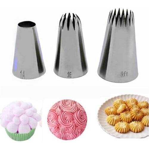 Round Metal Cake Cream Decoration Tips Stainless Steel Piping Icing Nozzle Cookies Rose Flower Pastry Baking Tools #1A #1E #9FT