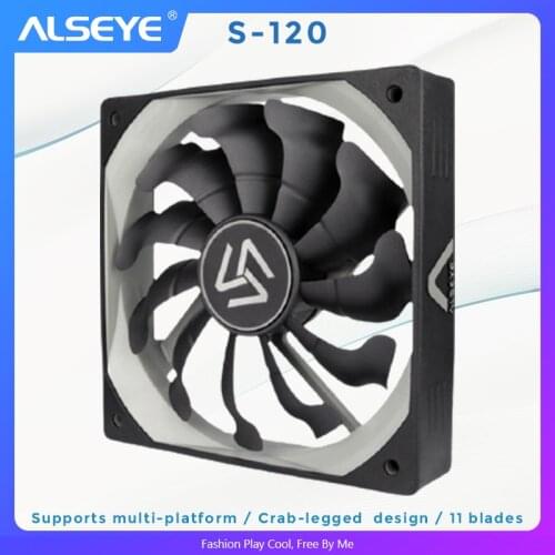 ALSEYE S-120 PC Fan 120mm High Air Flow Cooler 12V 3pin Cooling Fans for PC Case, CPU Cooler, Water Cooling