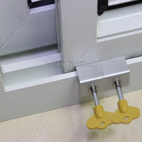 HOT 2PCS Sliding door and window lock screen window lock aluminum plastic window limit anti-theft door lock Children safety Lock