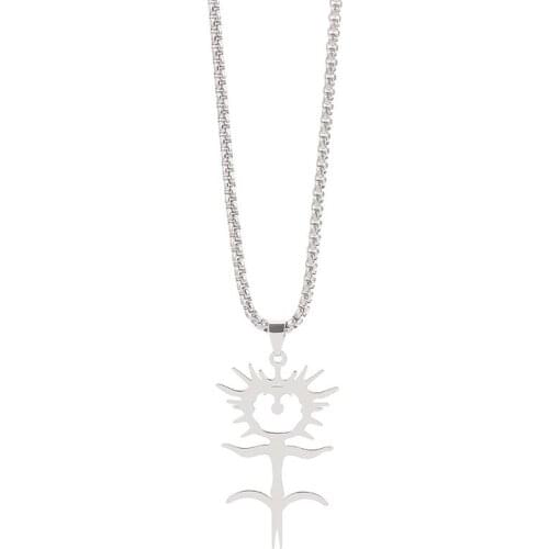 Hot Korean Girls Exquisite Necklace Ghostemane Necklace for Women Men Stainless Steel Alloy Jewelry Mujer Medallion Amulet 2021
