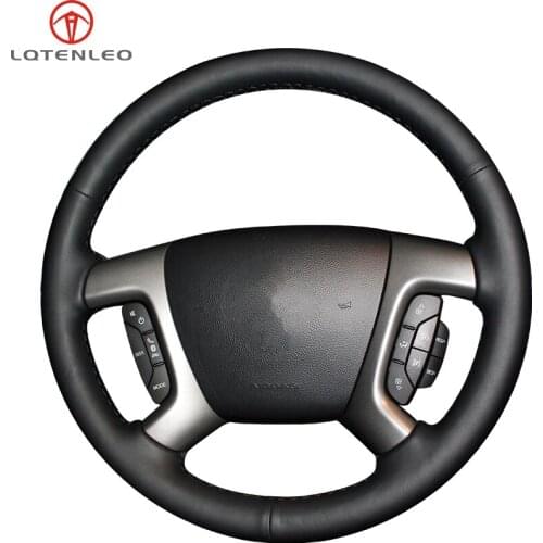 LQTENLEO Black Artificial Leather Car Steering Wheel Cover For Chevrolet Captiva 2007-2018 Silverado Daewoo Winstorm GMC Sierra