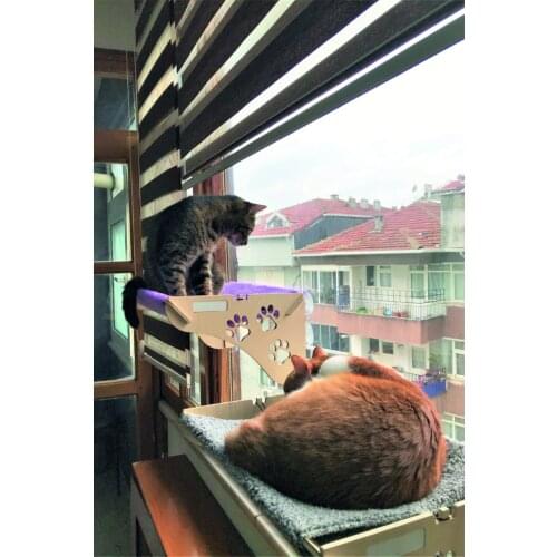 Cute Cat Hanging Beds Pet Hammock Comfortable Sunny Seat Window Mount Comfortable Warm Ferret Pet Hanging Bed Seat Bearing 20kg