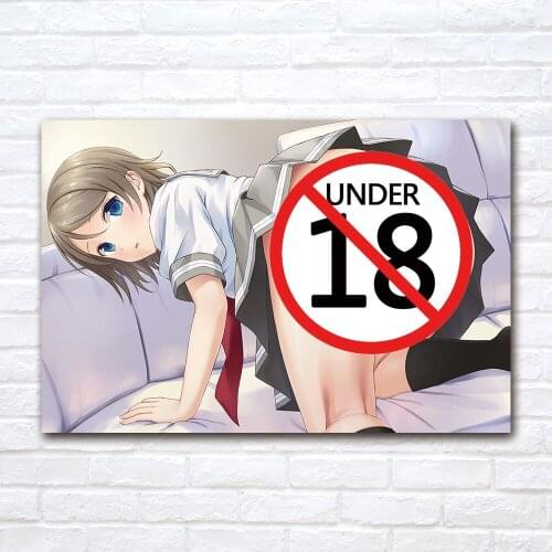 Cartoon Sexy School Uniform Girl Canvas Painting Contemporary Art Anime Poster Print Wall Picture for Living Room Home Decor