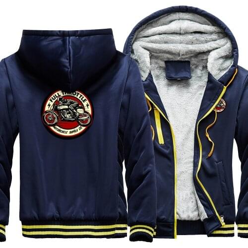 Thicken Jacket Throttle Cafe Racer Rockabilly Biker Sweatshirts Mens Punk Vintage Hoodies Mens Oversized Retro Clothing