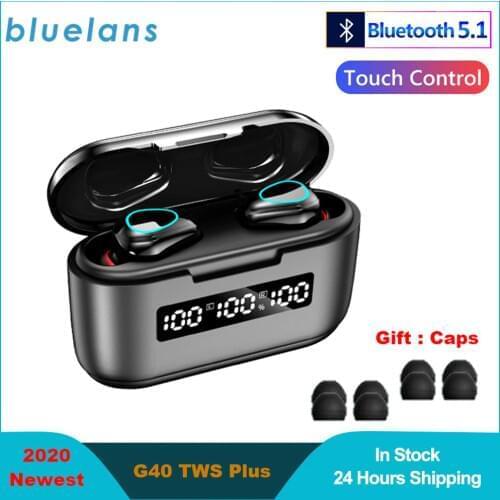 G40 TWS Plus Bluetooth 5.1 Earphones Mini Touch Control 9D Hifi Stereo Sports Dual-Mic Earbuds With 3500Mah Charging Box