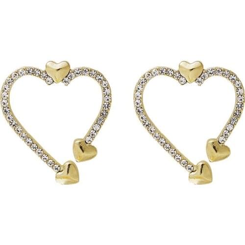 New Earrings Fashion Jewelry Heart Crystal Fashion Statement Design Earrings Wholesale Earrings For Women