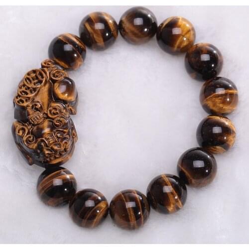 NEW NEW STYLE 10/12/14MM NATURAL TIGER EYE STONE BEADS BRACELET AMAZING PIXIU BRACELET BANGLES WOMEN MEN STONE JEWELRY