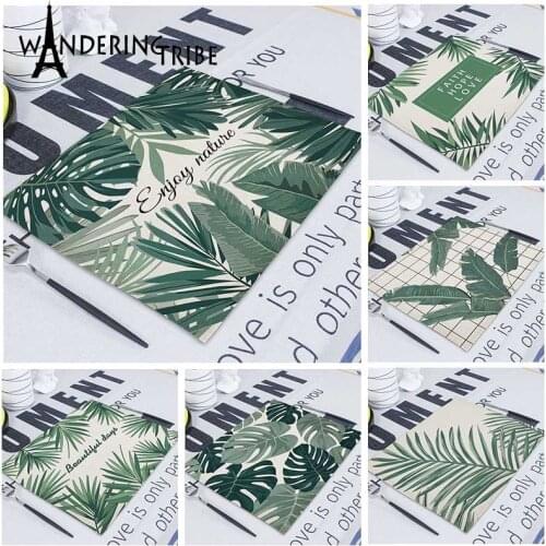 Tropical Plant Dining Napkins Fabric Linen Cloth Placemat Serving Table Napkin Kitchen Serviette De Table Mariage Tea Towels