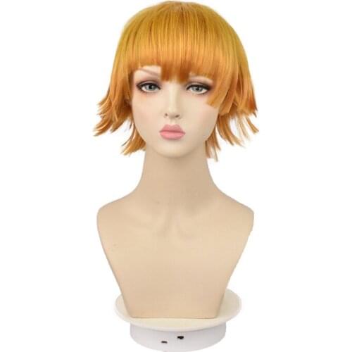 Agatsuma Zenitsu Wig Kimetsu No Yaiba Demon Slayer Yellow Synthetic Heat Resistant Hair Agatsuma Zenitsu Cosplay