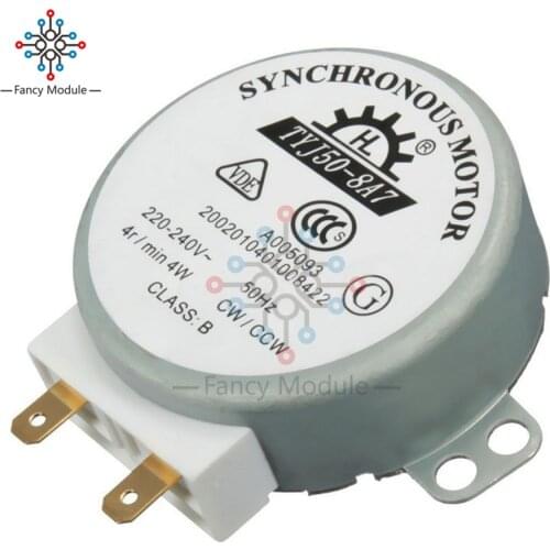 Hot Selling AC 220V-240V 50Hz CW/CCW Microwave Turntable Turn Table Synchronous Motor TYJ50-8A7 D Shaft 4 RPM VEJ20 P20