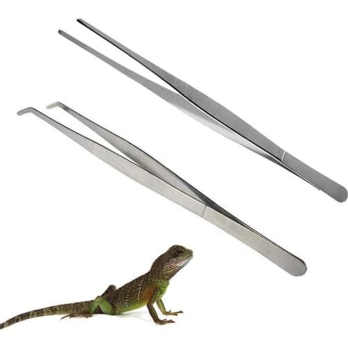 Lizard Feeding Straight and Curved Tweezers,Stainless Steel Gardening Nippers Tools,Feeder Tongs for Hold Worms Spider Fish