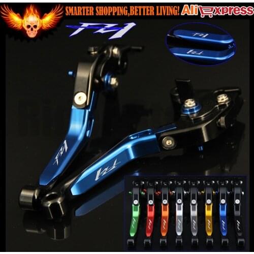 Logo FZ1 Blue Adjustable Motorcycle Brake Clutch Levers for Yamaha FZ1 FAZER 2006 2007 2008 2009 2010 2011 2012 2013 2014 2015