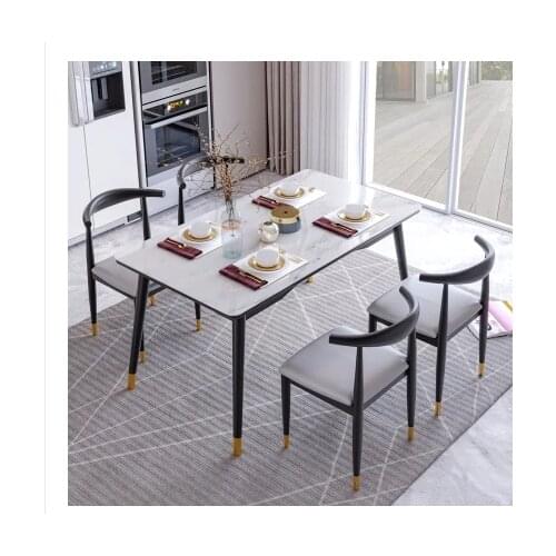 Nordic solid wood dining table and chair combination Modern minimalist luxury dining table household small rectangular dining ta
