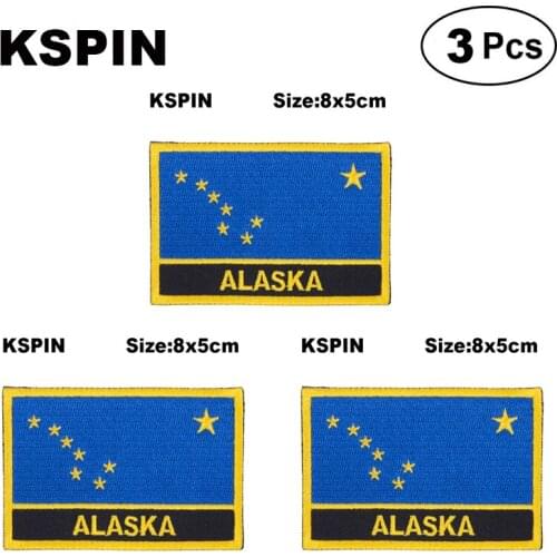 U.S.A Alaska Rectangular Shape Flag patches embroidered flag patches national flag patches for clothing DIY Decoration