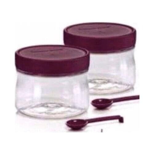 Tupperware Clear Spice Rack 580 ml 2li Set Spoon Purple (2x580 ml) Purple