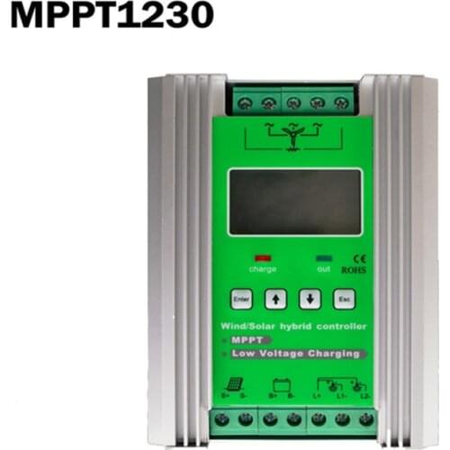 300W wind turbine+ 150W solar panel 12V max 450W booster charging mppt LCD wind solar hybrid system controller