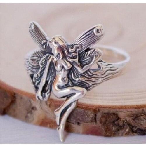 Vintage Athens Holy Ring Simple Angel Wings Symbol Ring For Womens Party Anniversary Ring Adult Jewelry