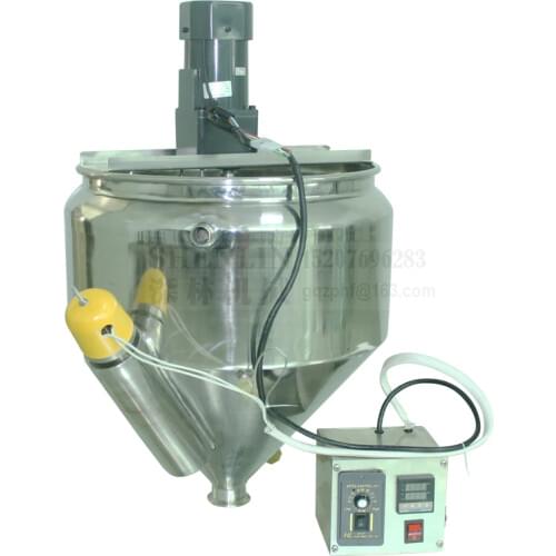 SS304 Hopper with mixing and heating function 2 layer hopper mixer heater machine material process equipment for filling machine