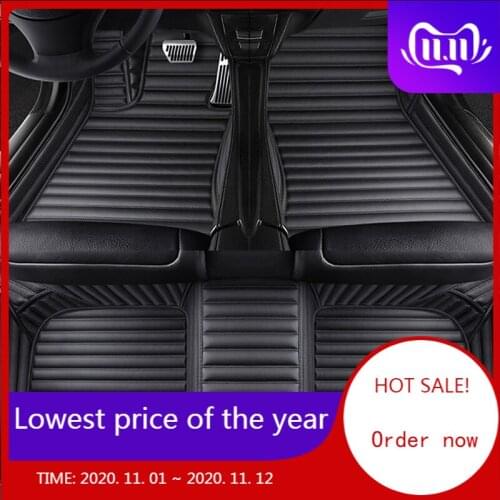 High-quality leather 5 Seat car floor mats for toyota Land Cruiser 100 FJ Cruiser Alphard Wish car accessories carpet alfombra