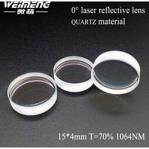 Weimeng brand best quality T=70% 15*4mm 1064nm 0 degree laser output reflective lens quartz material for laser cutting machine