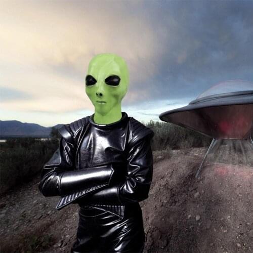 Halloween Green Alien Mask Horror Headgear UFO Props Masquerade Costume Props Party Cosplay Alien Mask Halloween Dress Up
