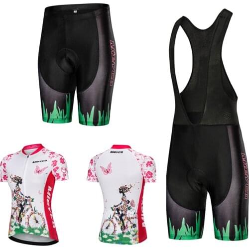 Women Short Sleeve Cycling Jersey Lovely Riding Girl Bike Clothing Set Womens Clothing Summer 2021 Macaquinho Ciclismo Feminino