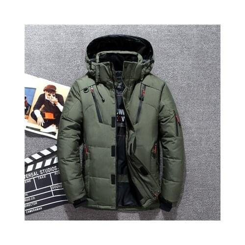 -20 Degree Winter Clothing White Duck Down Jacket Parkas Thicken Warm Snow Jackets Coats Male Windbreaker Parkas Coat 2021 New
