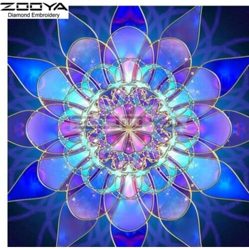 ZOOYA Diamond Embroidery 5D DIY Diamond Painting Purple &Blue Flower Diamond Painting Cross Stitch Rhinestone Mosaic BJ1628