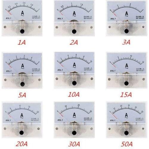 1PCS Analog Ampere Meter 85L1-A AC 50mA~500mA 1A-50A Rectangle Analog AMP Ammeter class 2.5