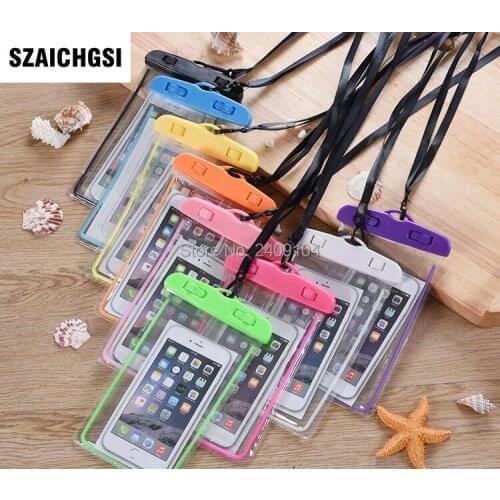 1000pcs Waterproof Mobile Phone Case For iPhone 5 6 7 8 plus Clear PVC Sealed Underwater Cell Smart Phone Swimming Pouch Cover