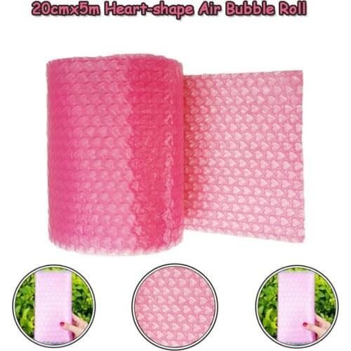 20cmx5m Rose red Heart-shape Mini Air Bubble Roll Party Favors and Gifts Packing Foam Roll Gift Box Packing Filler Wedding Decor