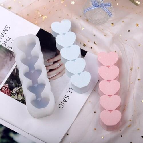 3D Love Silicone Candle Mould Soap Mold DIY Aromatherapy Candle Ornaments Mold Candle Making Supplies Home Decoration Resin Mold