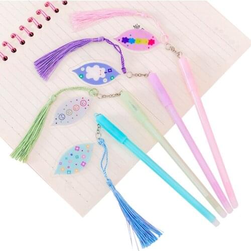 40pcs/lot Cute Love Candy Bear Tassels Pendant Gel Pen Black Ink Pen Gift Stationery School & Office Supply Wholesale