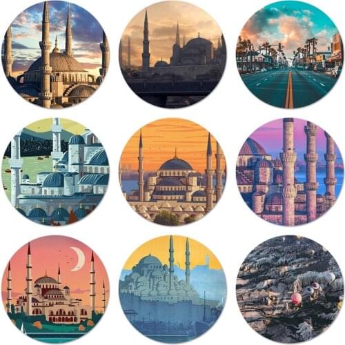 58mm Turkey Istanbul travel poster Badge Brooch Pin Accessories For Clothes Backpack Decoration gift