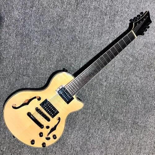 Custom Grand 7 Strings Flamed Maple Top Electric Jazz Guitar