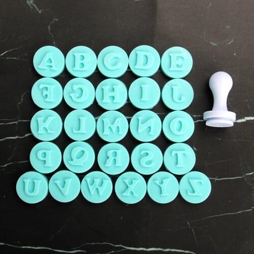 Free Shipping Mini Uppercase Letters Shapes Fondant Pastry Cookie Stamps Set HB1057A