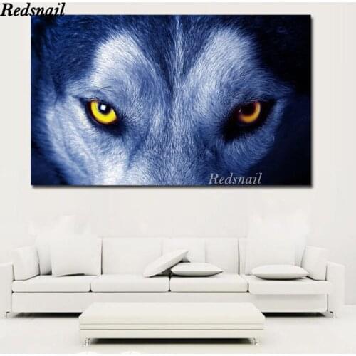 Large Blue Wolf eye Animal 5D DIY Diamond painting Cross stitch Full Diamond embroidery mosaic Wall Art EE972
