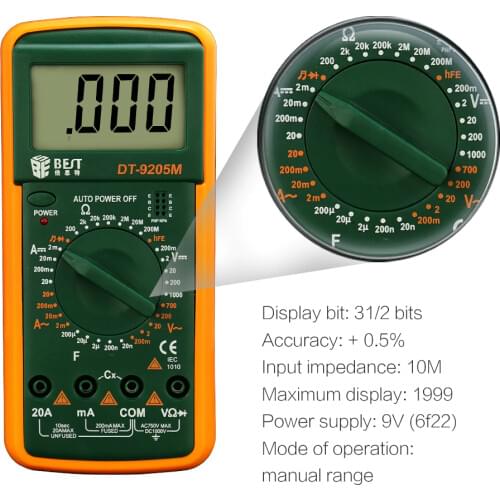 LCD Digital Multimeter Voltmeter Ammeter Ohmmeter multi tester Diode Continuity multimetro digital electric multimetre digitale