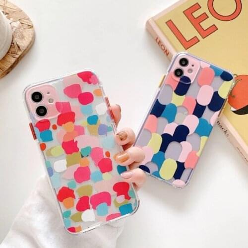 Gimfun Colorful Cute Wave Point Phone Case for IPhone 12 11 Pro Max XS Max X XR 7 8 Plus 12mini Case Clear Soft Tpu Back Cover