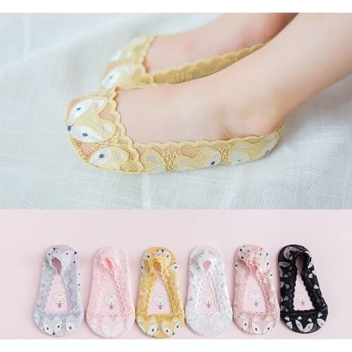 Cartoon Pattern Childrens Socks 2021 Summer Kids Apparel Accessories Lace Invisible Socks Breathable Baby Socks Slippers