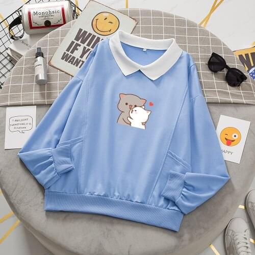 Grunge Oversized Hoodies Streetwear Chic Cartoon Print Hoodie Women Cotton Autumn Harajuku Cute Long Sleeve Sweatshirt Pullover