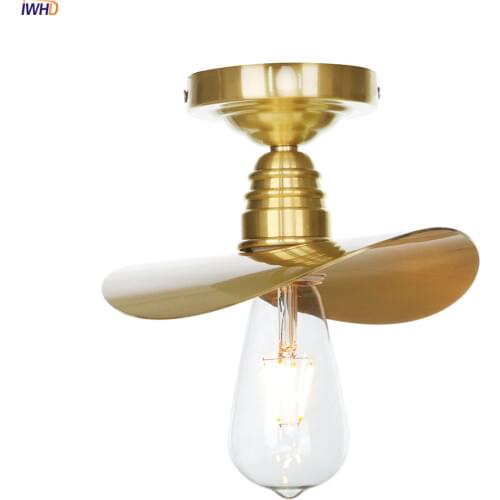 IWHD Nordic Copper LED Ceiling Lamp E27 Creative LED Light Ceiling Simple Living Room Lights Fixtures For Home Lighting