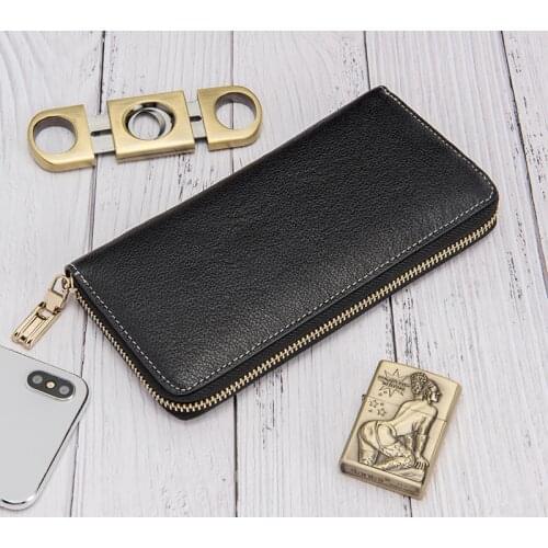 Nuleez Men Wallet Purse Clutch Bag Genuine Leather Purse Classic New Promotion Cowhide Enough Cards Position Bag for Money