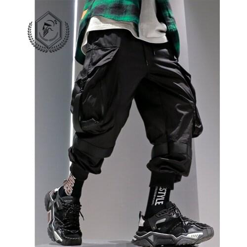 Men Fashion Ankle-Length Safari Style Loose Jogger Pants Casual Hip Hop Pants