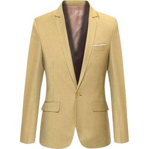 Men Slim Office Blazer Jacket Fashion Solid Mens Suit Jacket Wedding Formal Coat Casual Business Male Suit Coat Blazer 2021