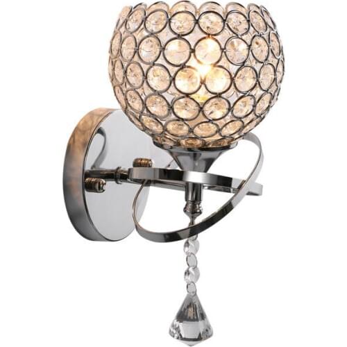 Nordic luxury wall lamp crystal for hotel hall bedroom bedside e27 indoor lighting fixtures modern home deco led mirror light