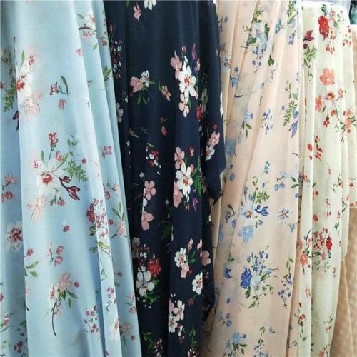 New Flower Chiffon Printed Dress Scarf Fabric Ribbon Tissue Shirt