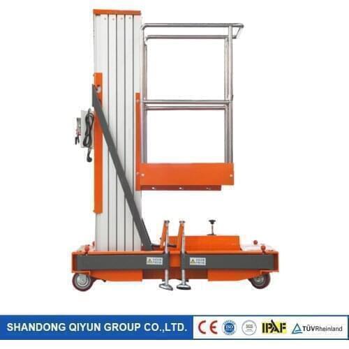 Qiyun 8m AC&DC Single Mast Aluminum Electric Vertical Mini Portable Lift Platform OEM ODM